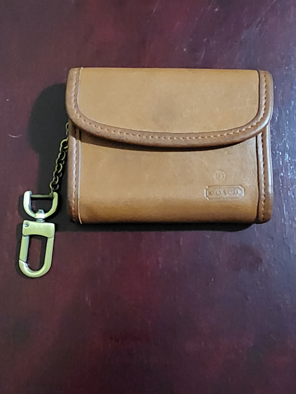 Vintage Coach British Tan Leather Multifunction Wallet Key Chain Pouch 7219